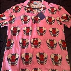 Aelfric Eden Pink Skull Graphic Men's Shirt
